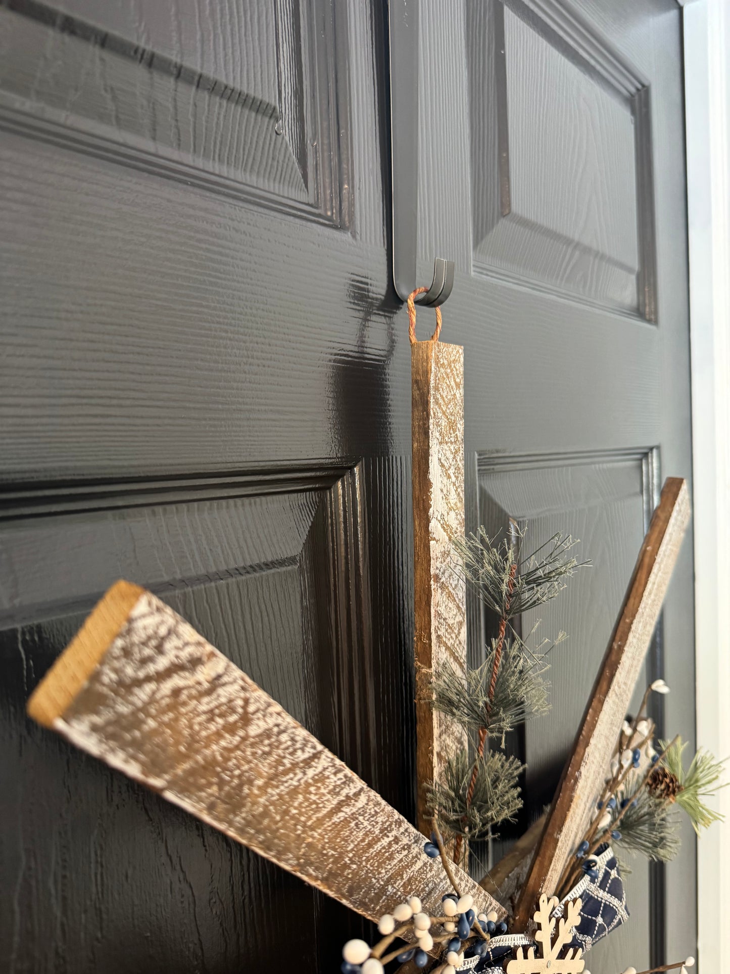 Handmade Wooden Snowflake with Greenery & Berries – Rustic Farmhouse Wall Decor, Amish made