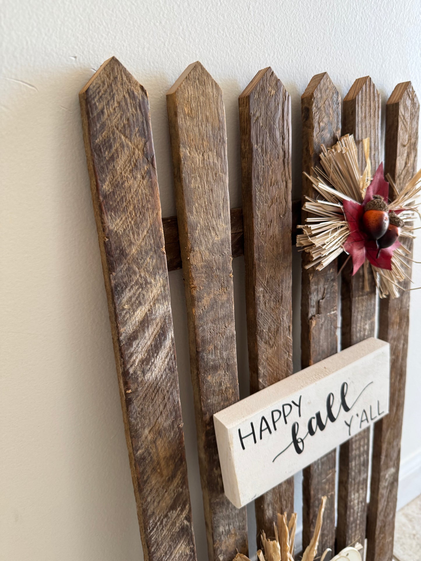 Amish made fall/autumn Wooden Fence Sign | Rustic Farmhouse Decor | Holiday Home Accent