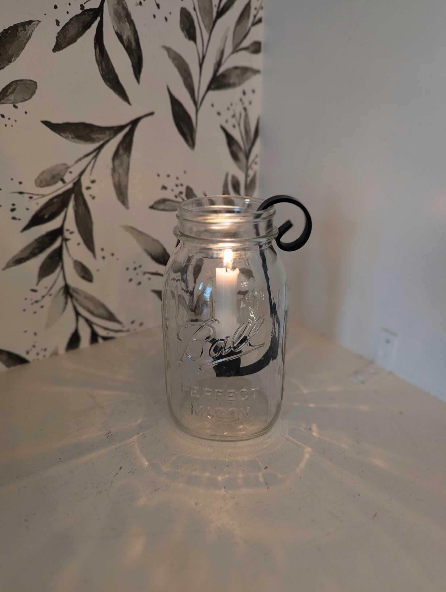 Mason Jar Insert Taper Candle Holder, Farmhouse Rustic Decor, Taper Candle, Wedding Table Centerpiece, Handcrafted by Amish.