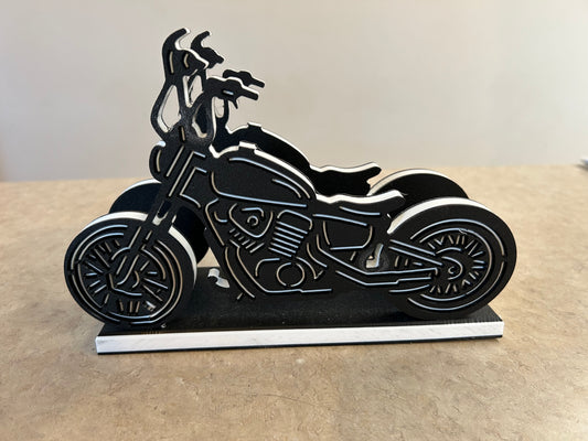Handcrafted Amish Made Motorcycle Napkin Holder - Durable Table Decor, Rustic Kitchen Accessory, Biker Gift, Country Home Style Organizer