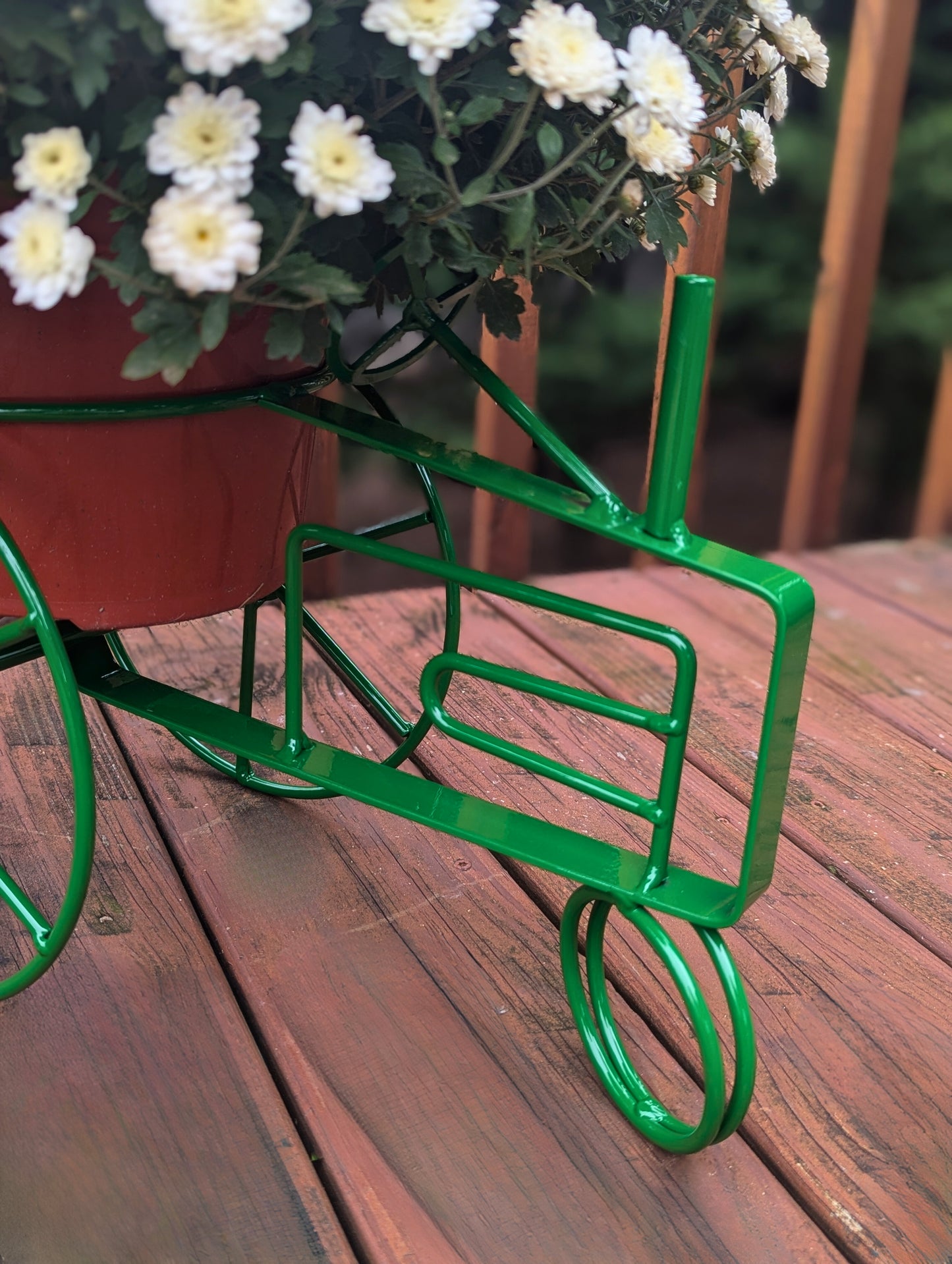 Tractor Flower planter - John Deere Green, CNH Case International Red, New Holland Blue - Powder Coated - amish made