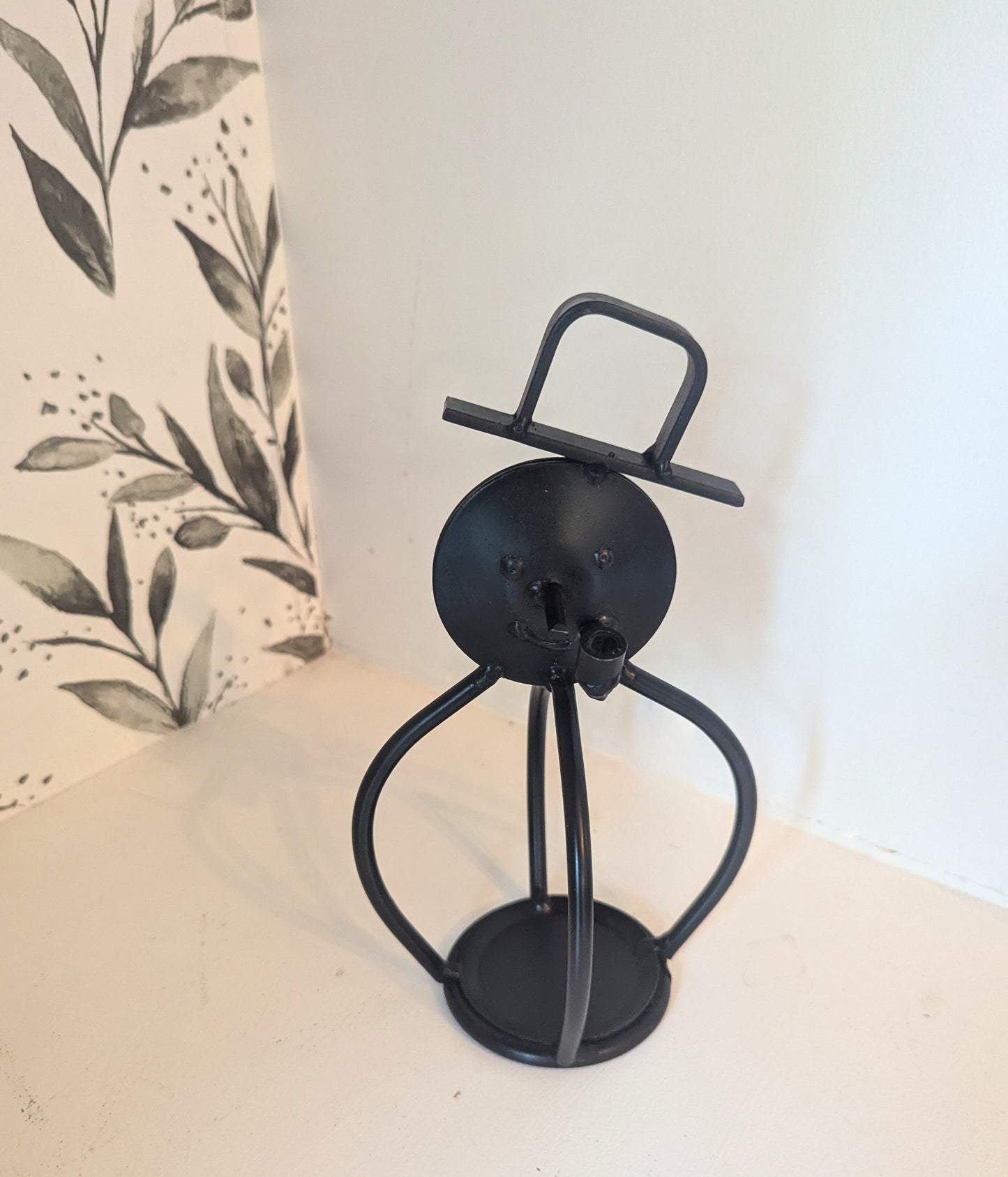 Snowman Candle Holder - Tea light - winter decor - wrought iron - amish made