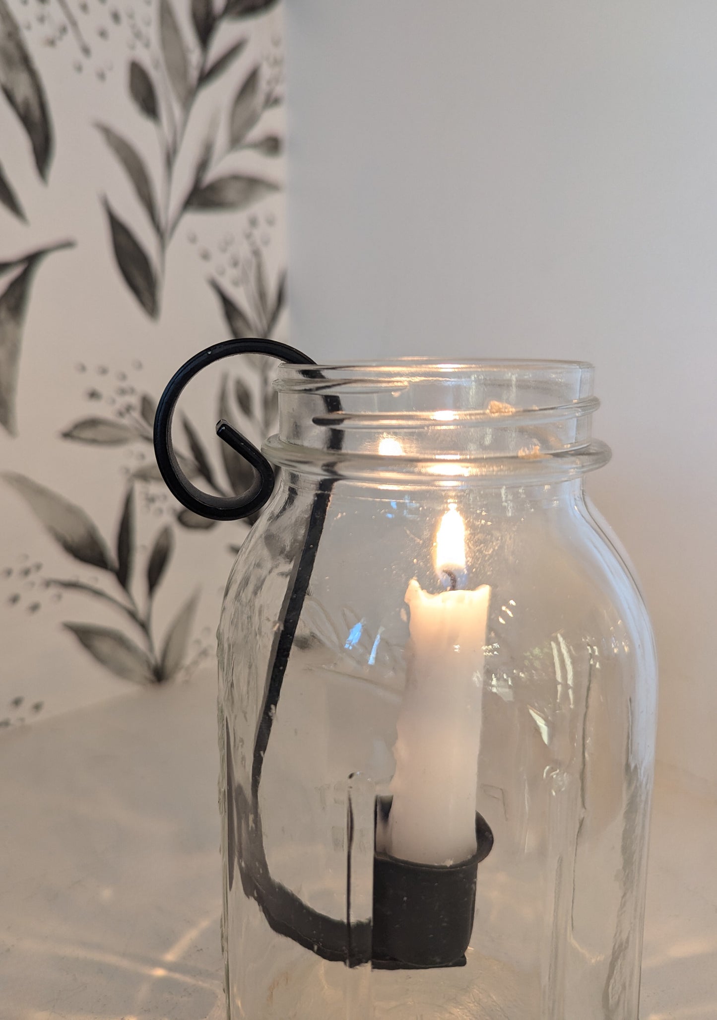 Mason Jar Insert Taper Candle Holder, Farmhouse Rustic Decor, Taper Candle, Wedding Table Centerpiece, Handcrafted by Amish.
