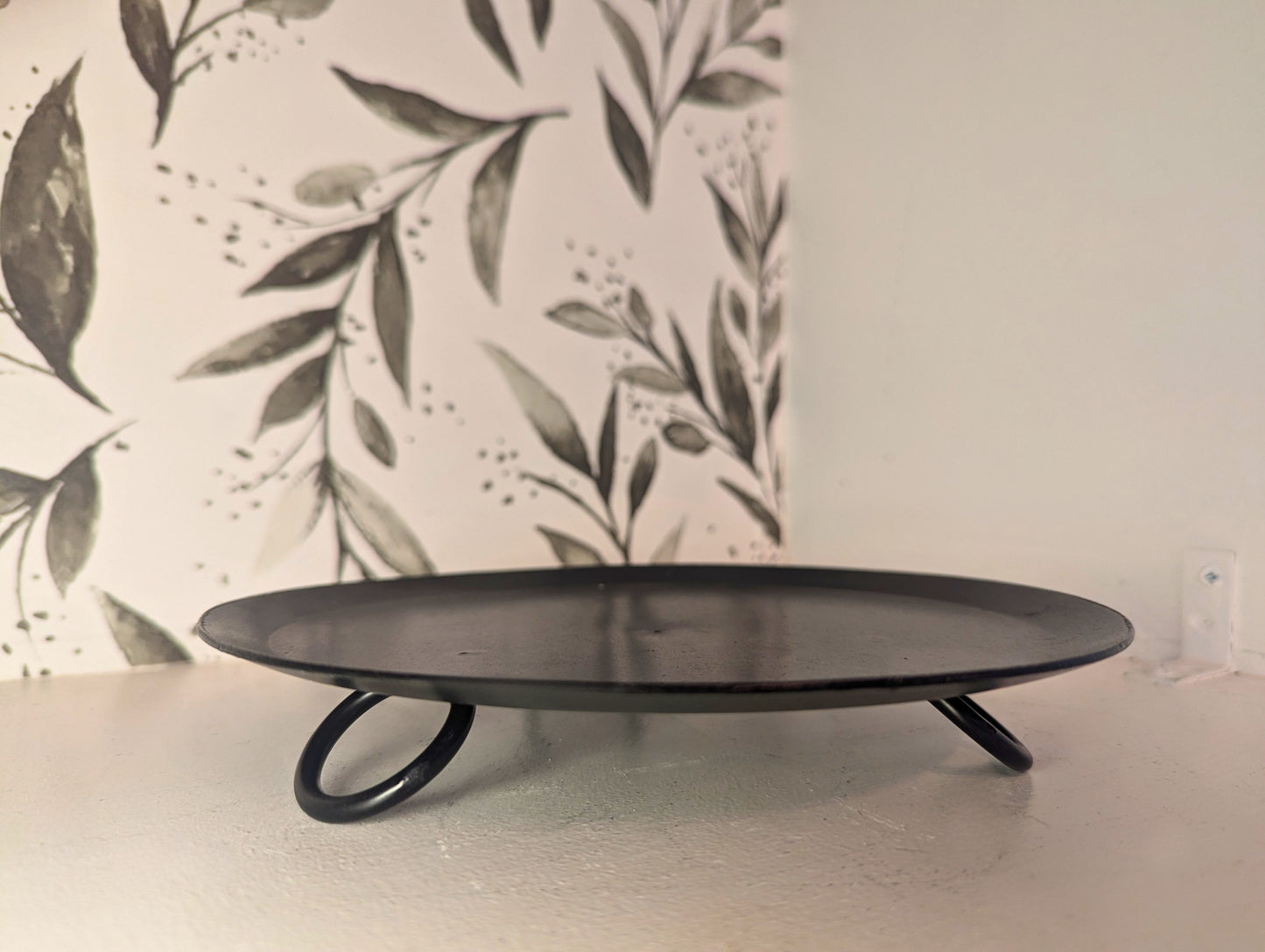 Wrought Iron Pillar Candle Holder Stand - 8" Diameter - Amish Made - Cake Stand