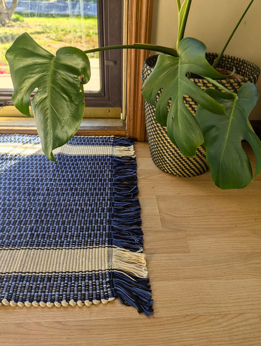 100% Cotton Rugs | Hand-Woven Tassel Edged Door Mats | Amish Made Rectangle 2'x3' or 2' x 6' | Multi-Colored Natural Fiber Kitchen Decor