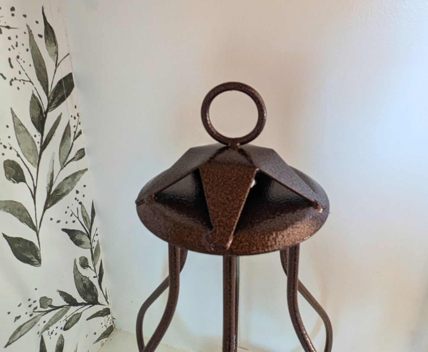 Wrought Iron Lantern Candle Holder, Fits Pillar, 3-Wick, or Jar Candle – Rustic Farmhouse Home Decor, Powder Coated for Outdoors- Amish made