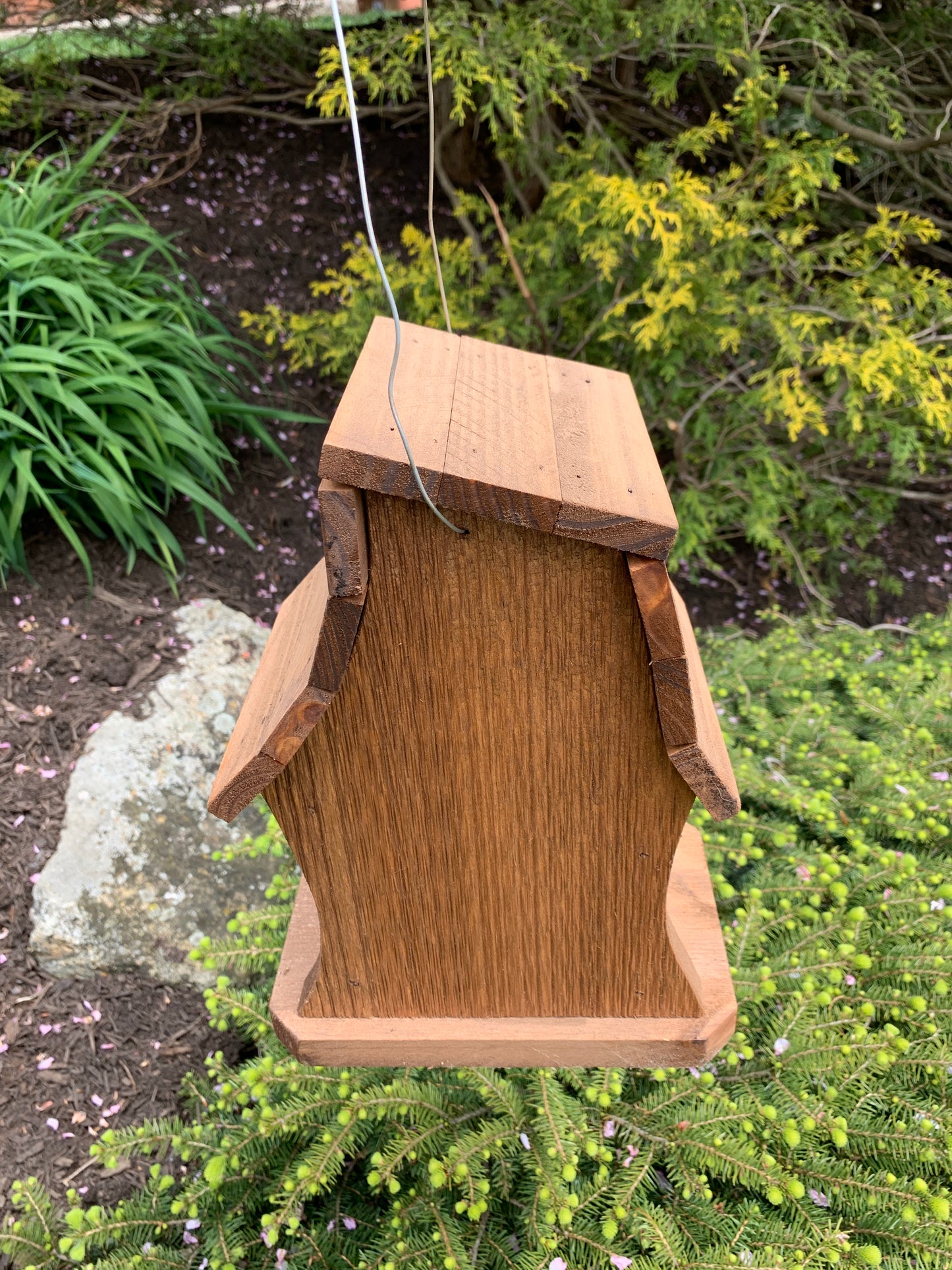 Rustic Hanging Birdhouse Handmade Weather Resistant Twister 2 hole