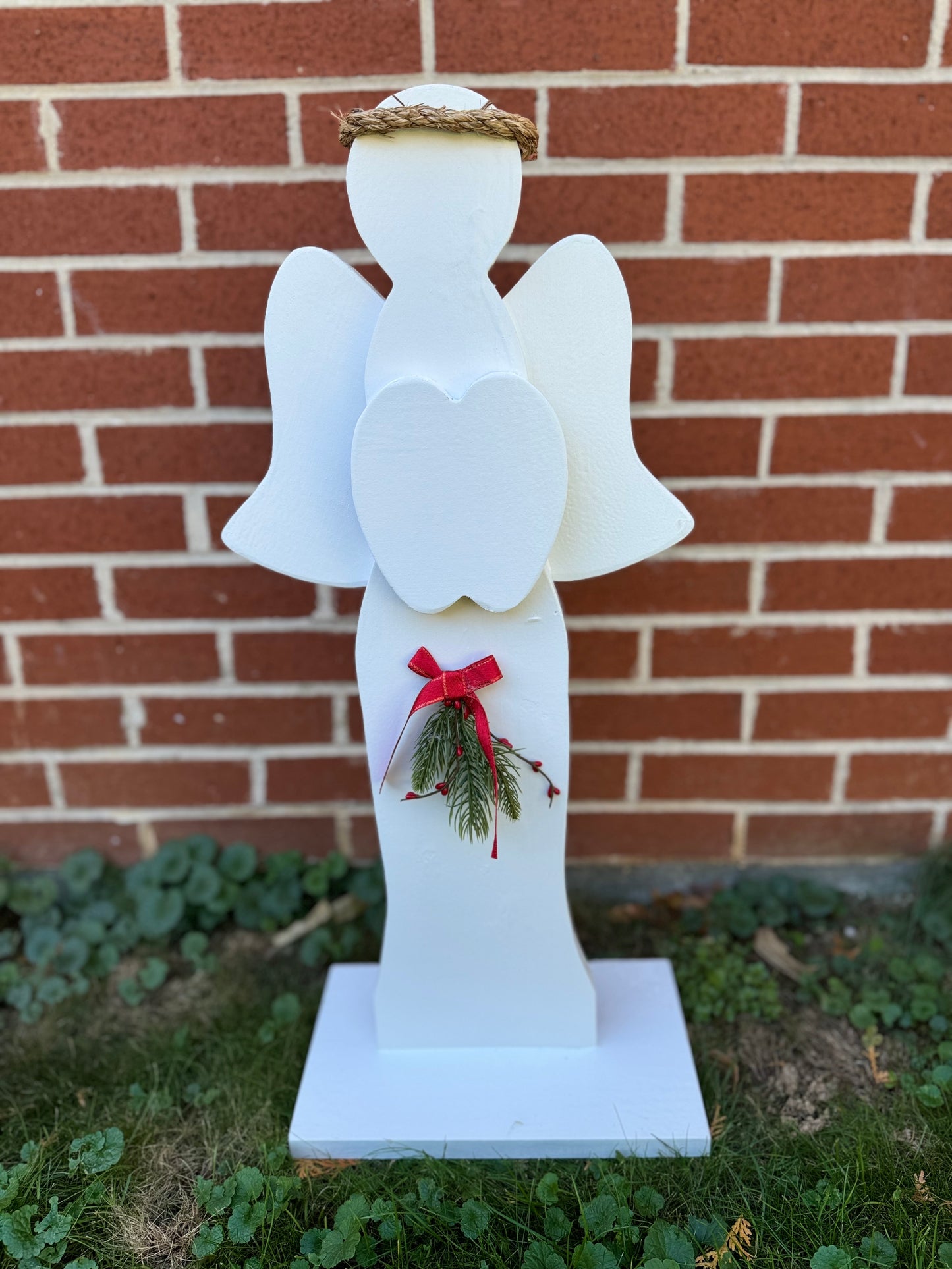Christmas Angel w/ Stand– Wooden Angel w/ Wings– Holiday Art, Christian Art, Winter Decor, Indoor-Outdoor Christmas Decoration, Gift for Her