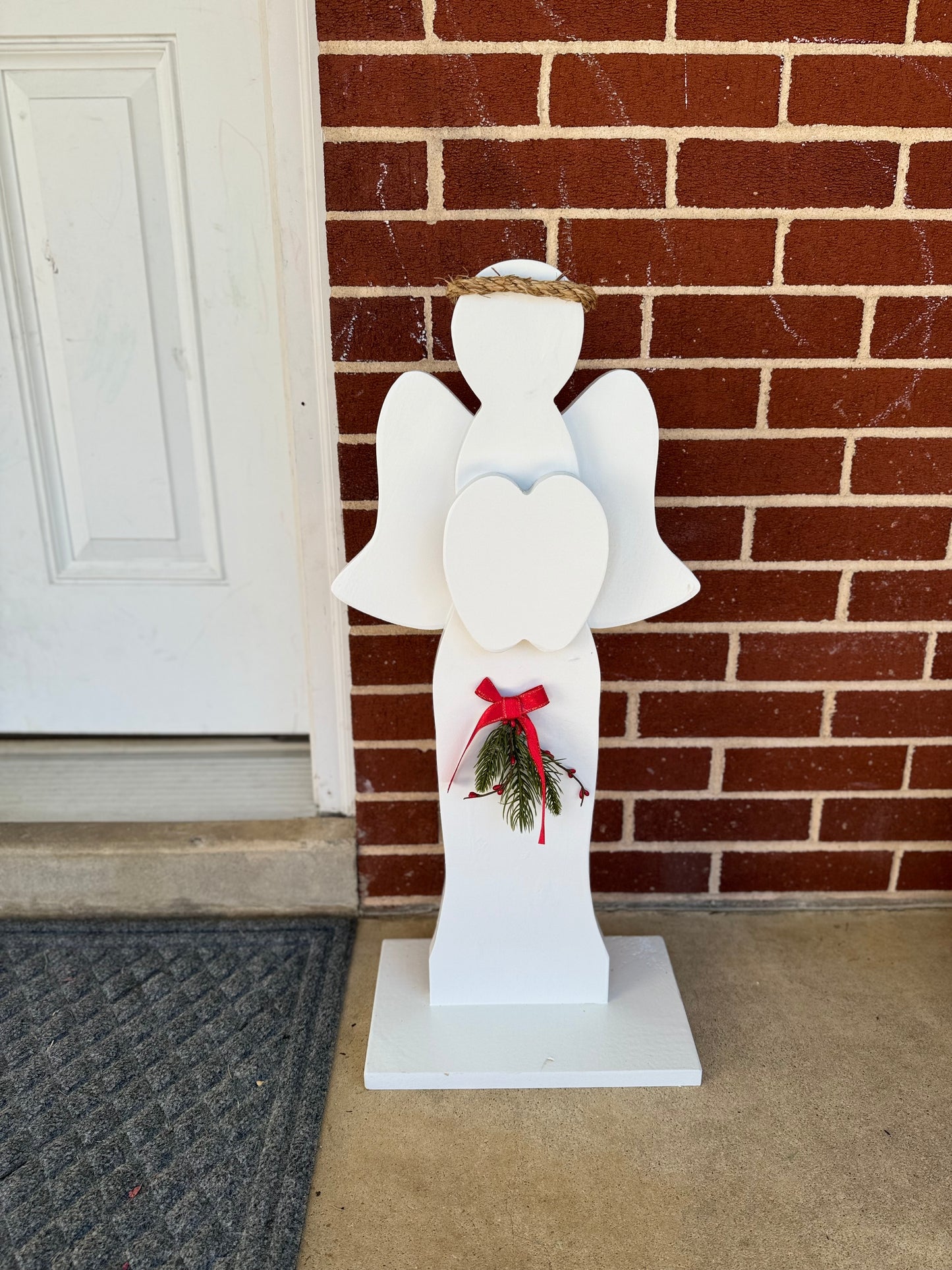 Christmas Angel w/ Stand– Wooden Angel w/ Wings– Holiday Art, Christian Art, Winter Decor, Indoor-Outdoor Christmas Decoration, Gift for Her