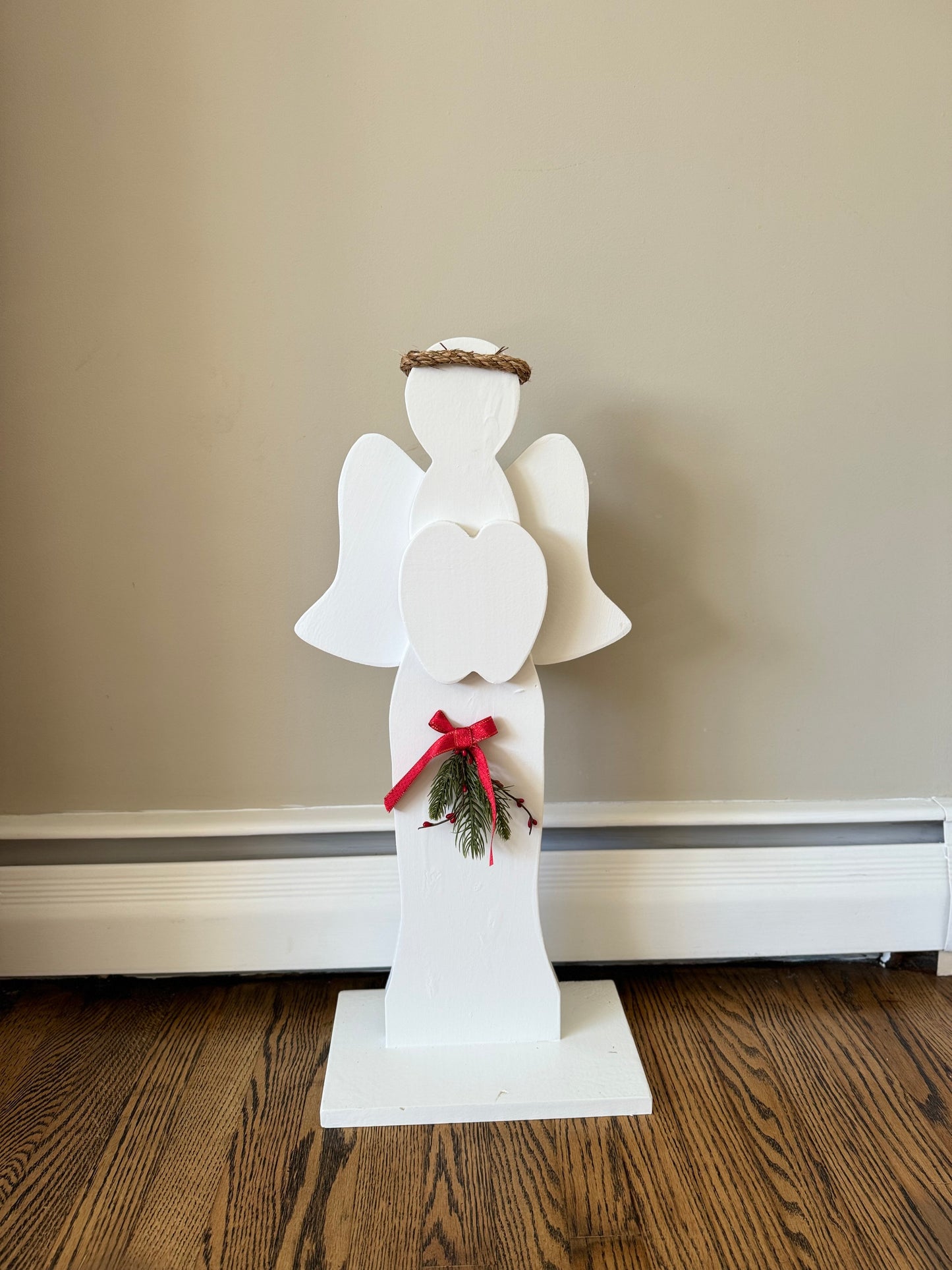 Christmas Angel w/ Stand– Wooden Angel w/ Wings– Holiday Art, Christian Art, Winter Decor, Indoor-Outdoor Christmas Decoration, Gift for Her