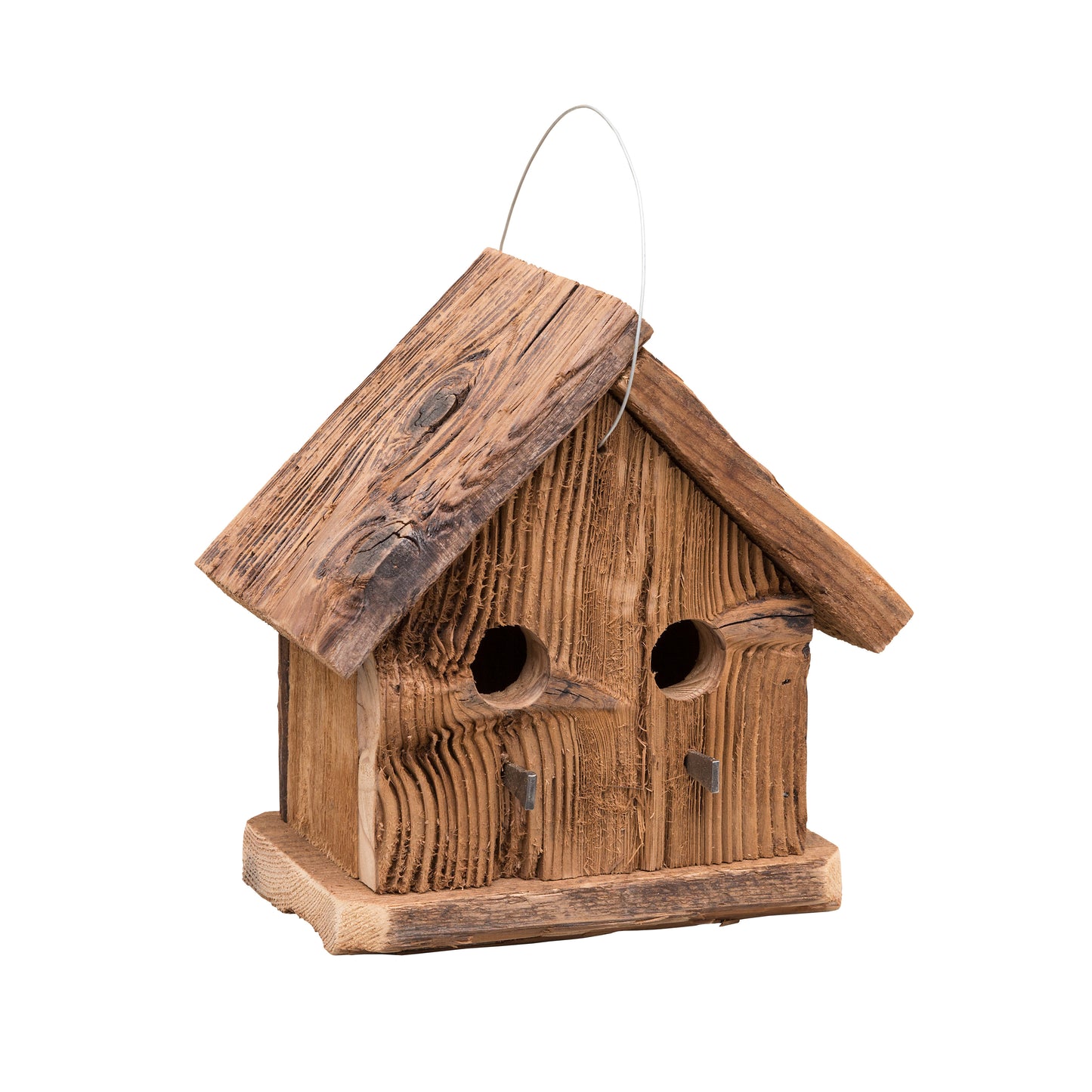 Rustic Hanging Condo Birdhouse Handmade Weather Resistant Double