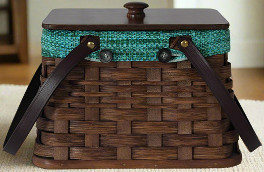 Basket with handles - 3 colors - optional liner - amish handwoven