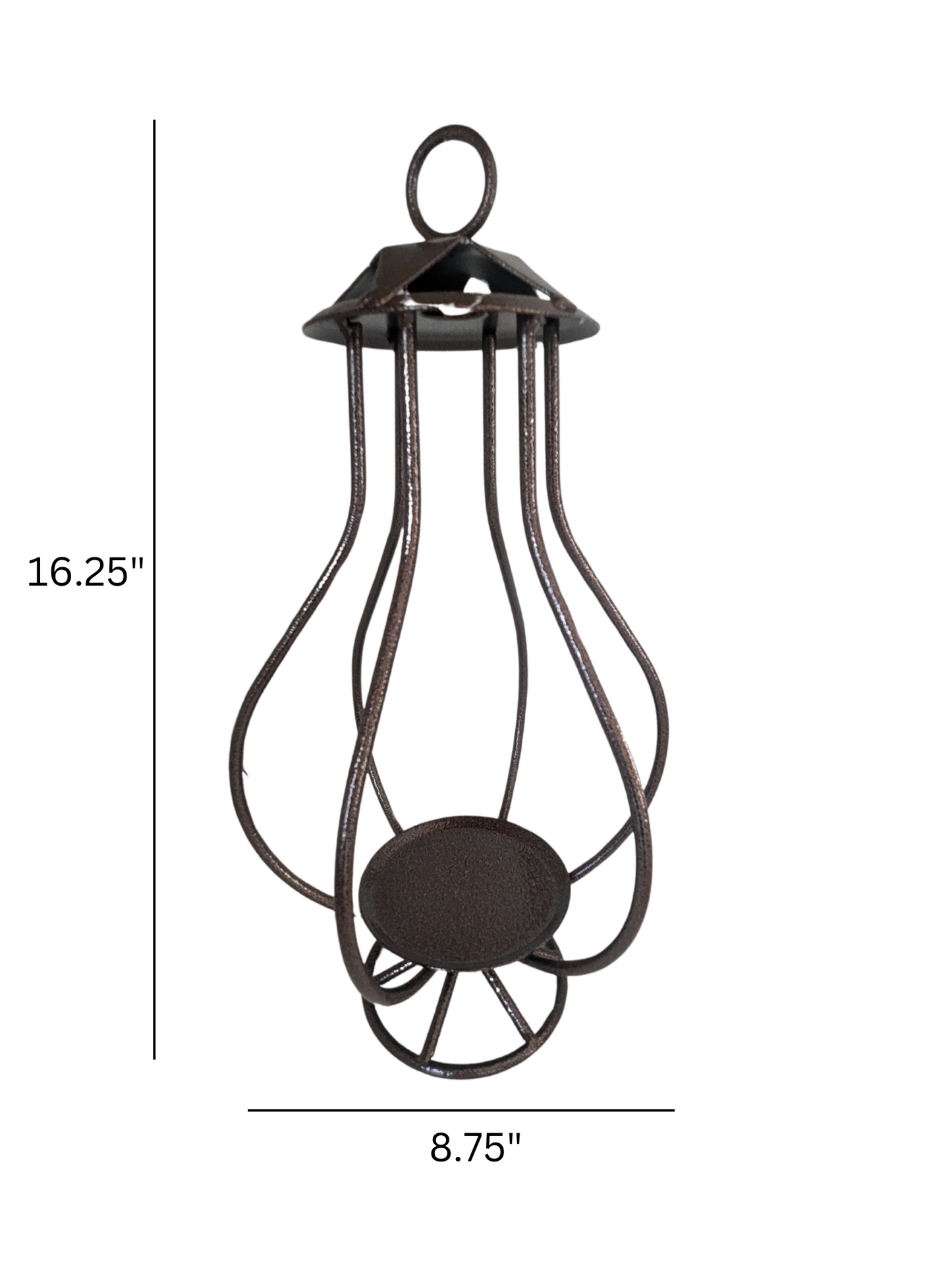 Wrought Iron Lantern Candle Holder, Fits Pillar, 3-Wick, or Jar Candle – Rustic Farmhouse Home Decor, Powder Coated for Outdoors- Amish made