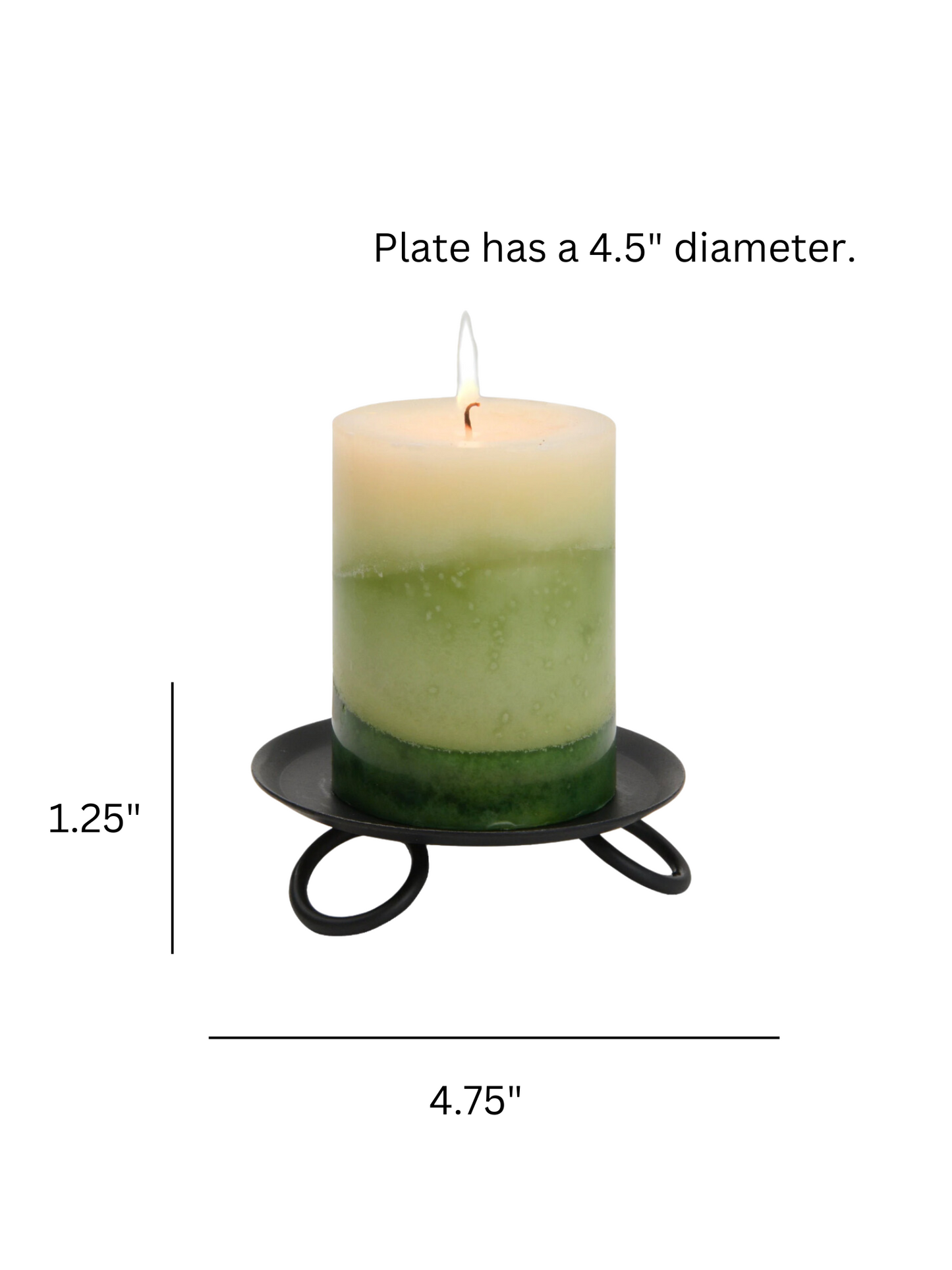 Wrought Iron Pillar Candle Holder Stand- Amish Made USA