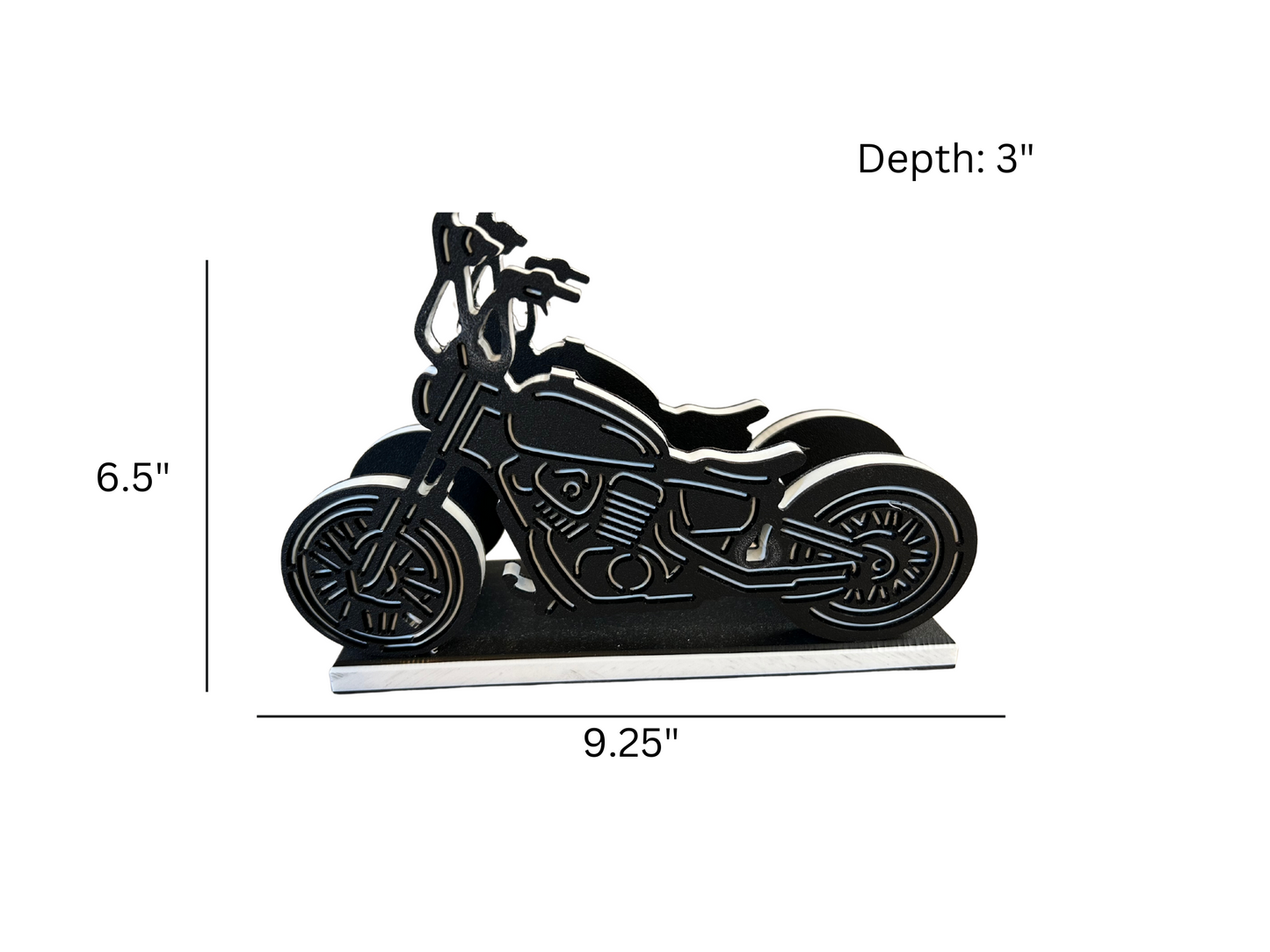 Handcrafted Amish Made Motorcycle Napkin Holder - Durable Table Decor, Rustic Kitchen Accessory, Biker Gift, Country Home Style Organizer