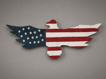 Amish Made Patriotic Eagle Wall Decor | Handmade American Flag Eagle | Rustic Americana Wall Art | 4th of July Porch Decoration