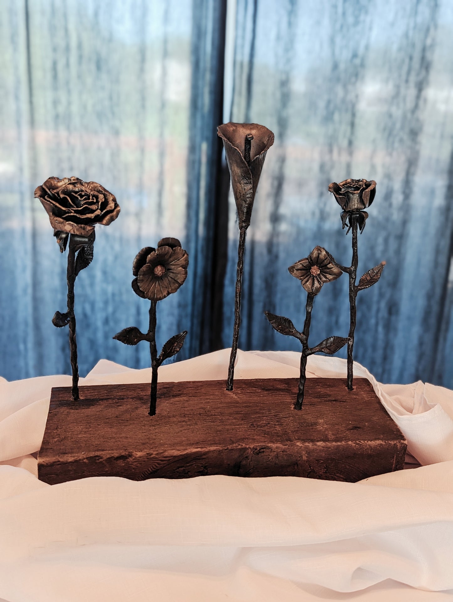 Amish Blacksmith Hand-Forged Flowers - Rose, Calla Lily, Petunia, Wildflowers