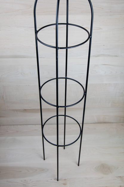 Round Obelisk Garden Trellis - Black Wrought Iron - Small & large - Amish made