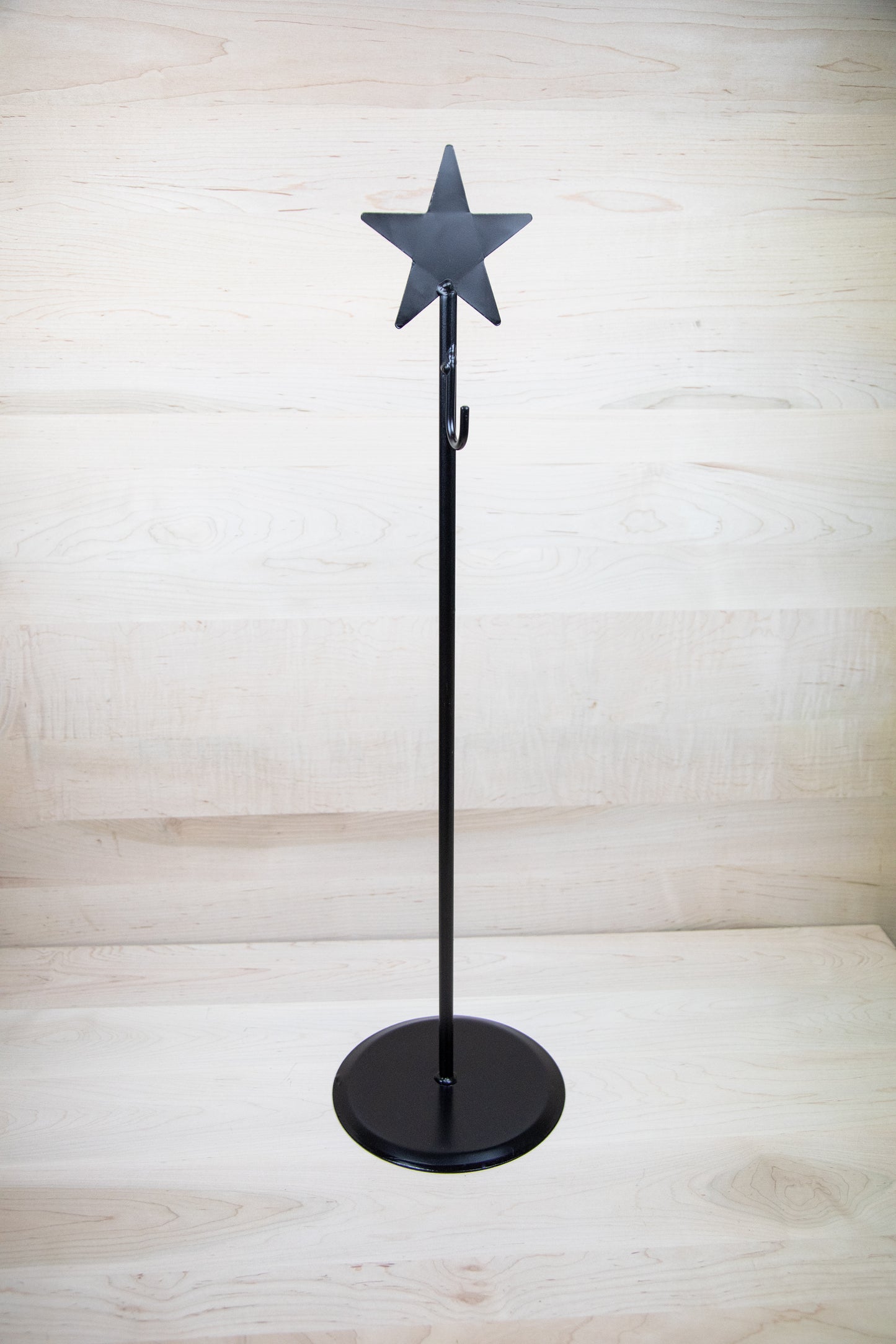 Wrought Iron Wreath Stand - Star accent - 29.75" high - Amish made