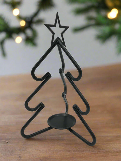 Black Wrought Iron Metal Christmas Tree - 3 Sizes - Amish Handmade