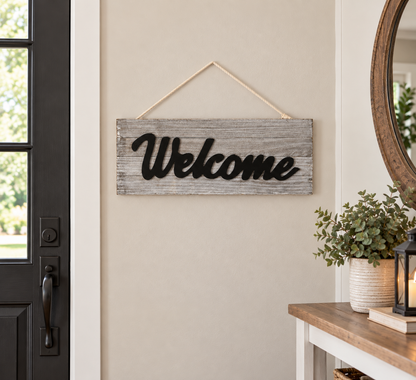 Farmhouse Welcome Sign, Rustic Wooden Wall Decor, Entryway Welcome Sign, Distressed Wood Sign, Farmhouse Entryway Decor (Copy)