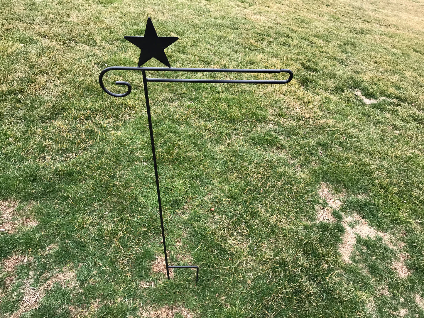 Star Garden Flag Holder Hook Stand- Heavy Duty- Amish Handmade