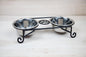 Wrought Iron Pet Feeder Double Bowl Powder Coated- Amish Made