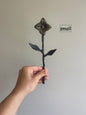 Amish Blacksmith Forged 4-Petal Wild Flower - Artificial Flower in Small & Large Sizes