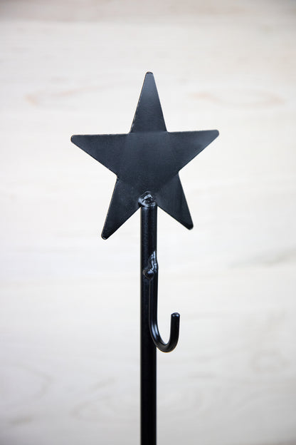 Wrought Iron Wreath Stand - Star accent - 29.75" high - Amish made