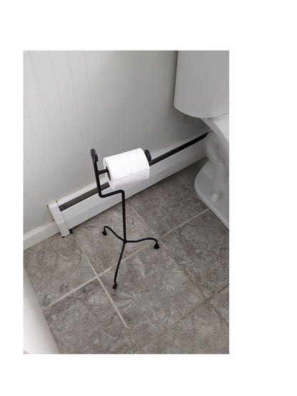 Wrought Iron Standing Toilet Paper Holder - Amish Made