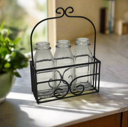 Wire Basket Bottle & Plate Holder- Amish Made