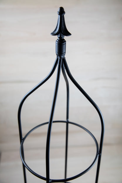 Round Obelisk Garden Trellis - Black Wrought Iron - Small & large - Amish made