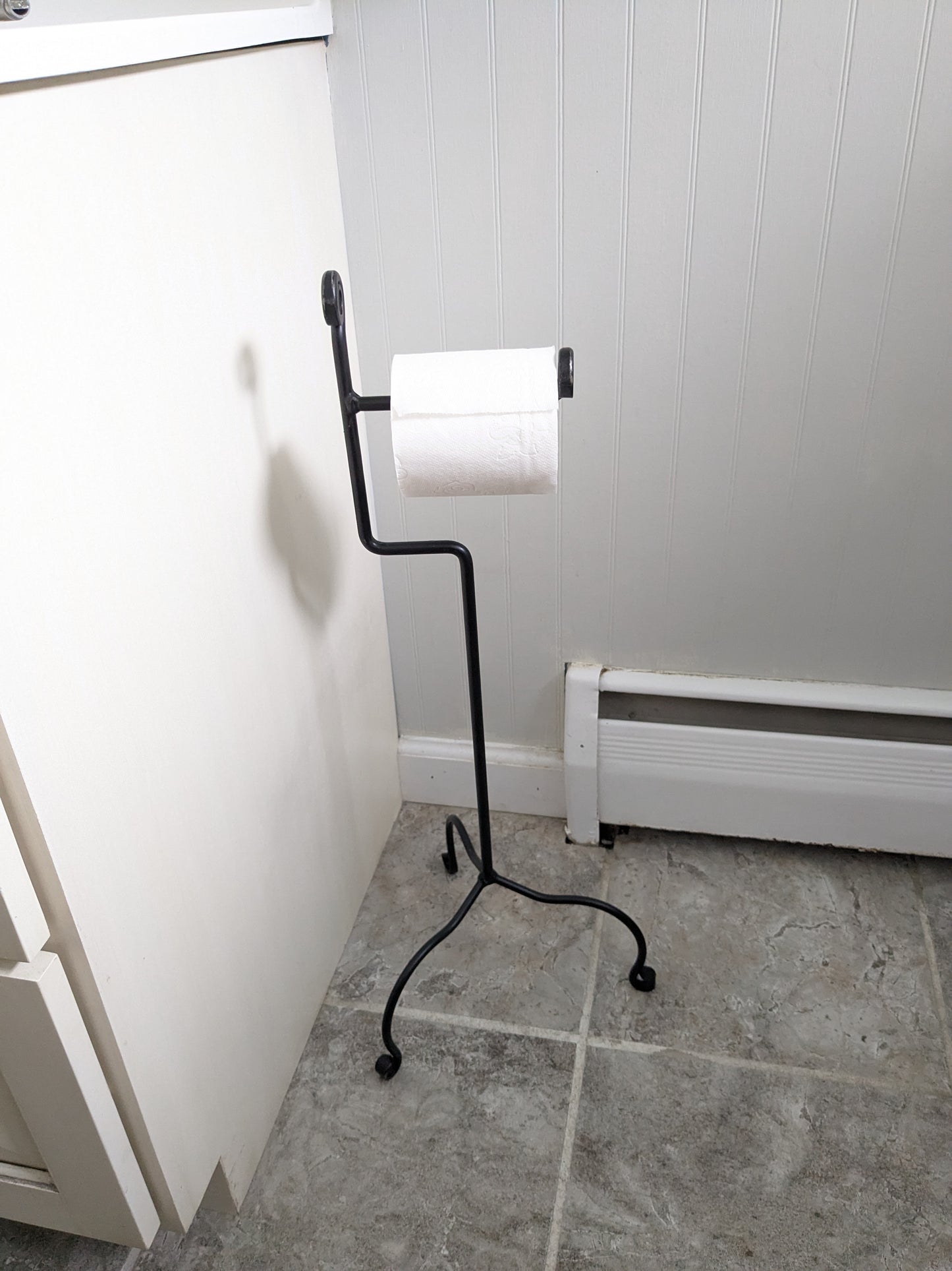 Wrought Iron Standing Toilet Paper Holder - Amish Made