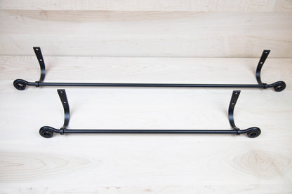 Wrought Iron Towel Bar, Large and Small Towel Bar, Amish Made