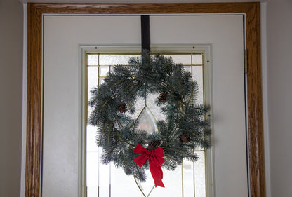 Over The Door Double Wreath Holder - Wrought iron - Amish made