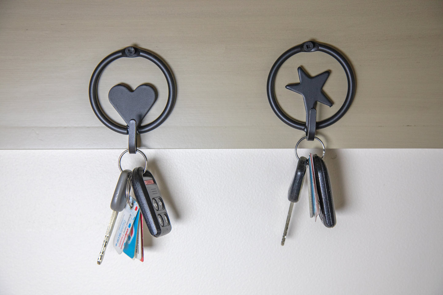 Amish Made Wall Mounted Hook – Heart & Star Accent Coat Hook, Bathroom Towel or Bath Robe Hanger, Kids Hat Hook, Closet hook, Key Holder