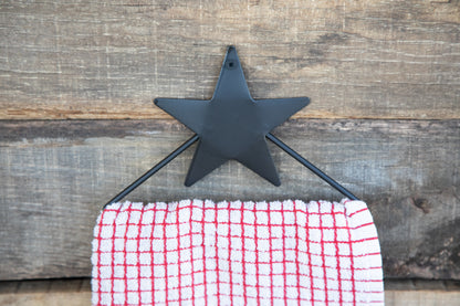 Tea Towel Holder - Star Decor or Plain - Amish Made