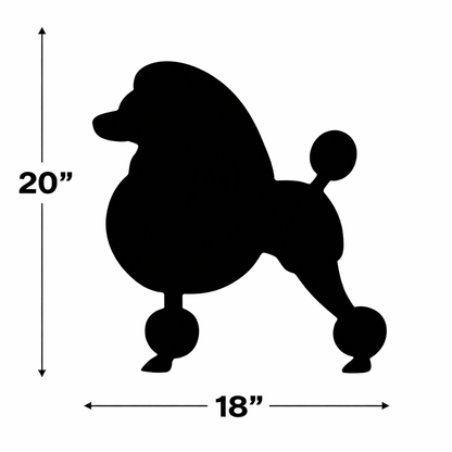 Mini Poodle Dog Silhouette Outdoor Decor – UV Resistant Azek Trim – Weatherproof Rustic Wildlife Lawn Art - Amish Made