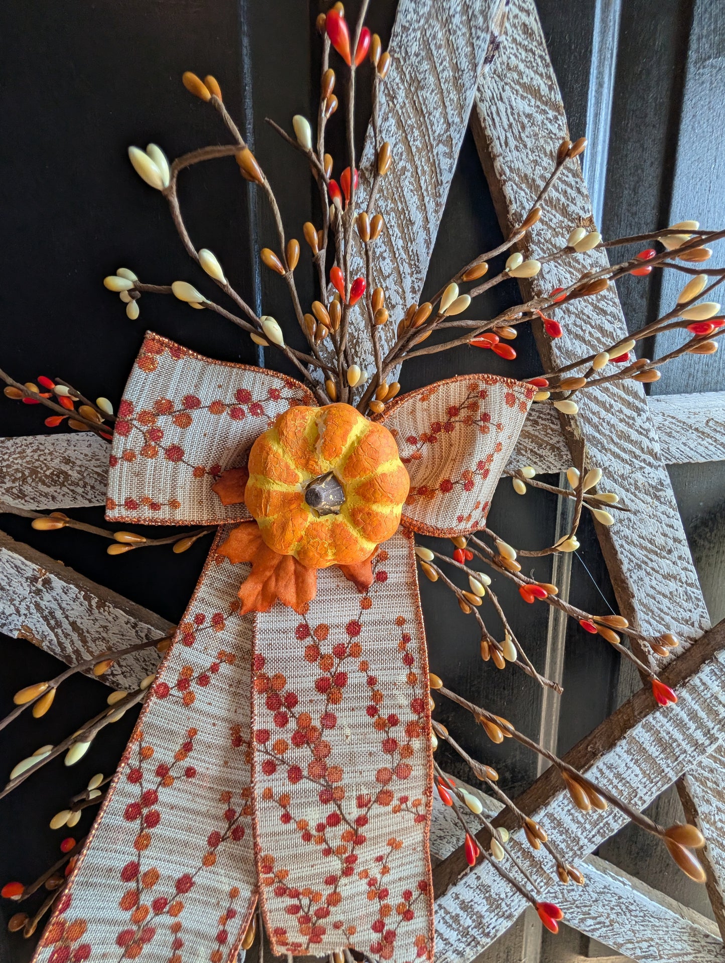 Amish Made Wooden Fall Star | Rustic Farmhouse Door Decor