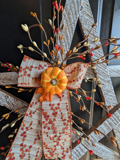 Amish Made Wooden Fall Star | Rustic Farmhouse Door Decor