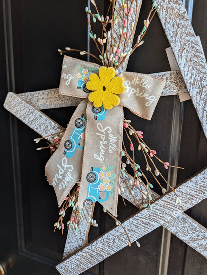 Rustic Wooden Star Door Hanger, Spring & Easter Farmhouse Decor