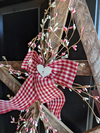 Handmade Wooden Star – Rustic Valentine's Day Farmhouse Decor, 24"