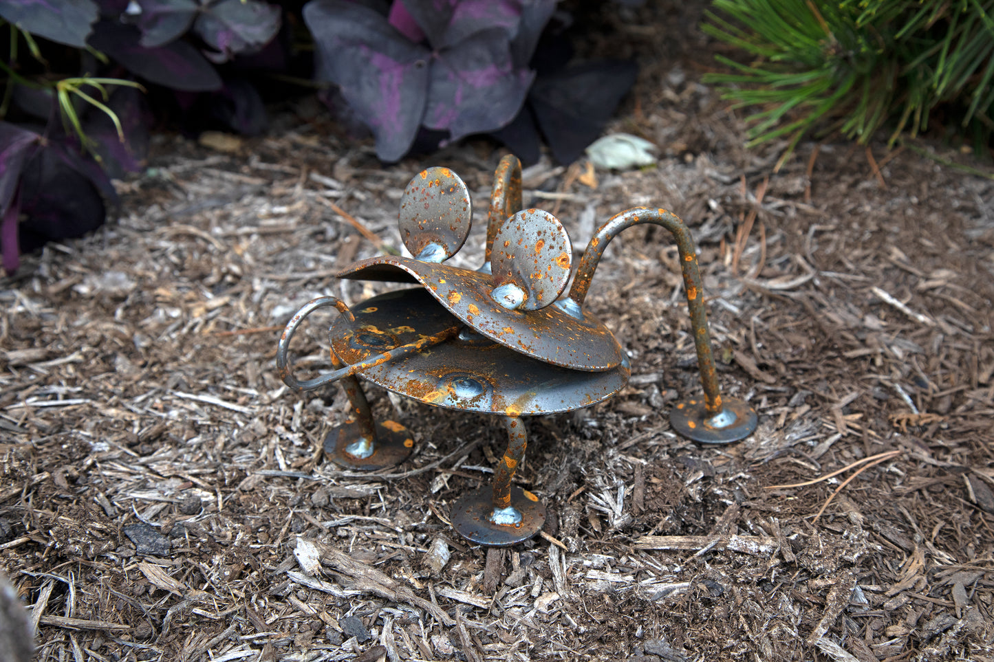 Rusty Metal Frog - Lawn Ornament - Amish made