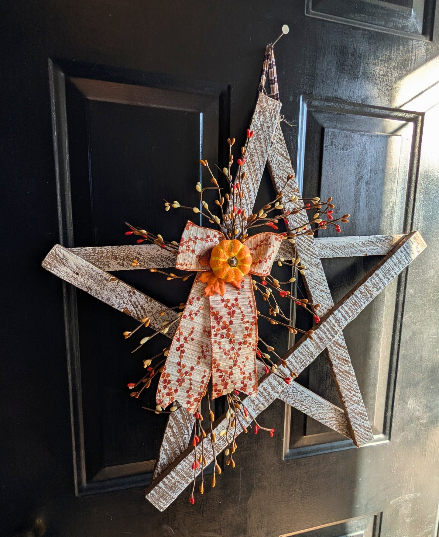Amish Made Wooden Fall Star | Rustic Farmhouse Door Decor