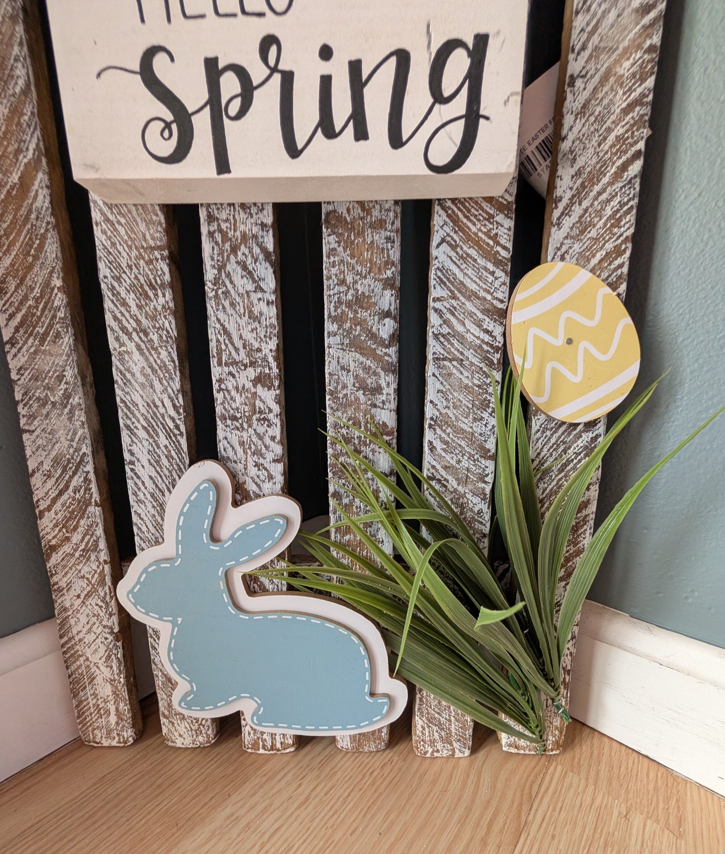 Amish made "Hello Spring" Wooden Fence Sign | Rustic Farmhouse Decor | Home Accent