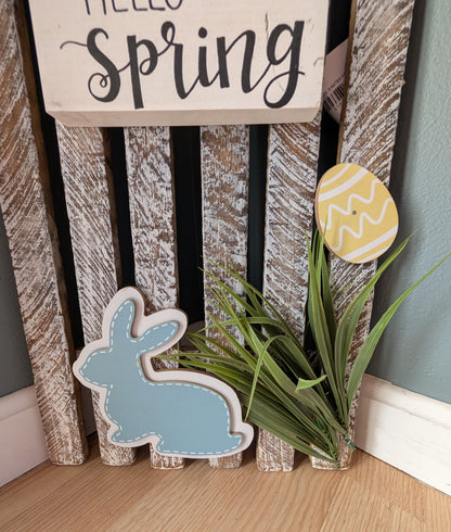 Amish made "Hello Spring" Wooden Fence Sign | Rustic Farmhouse Decor | Home Accent