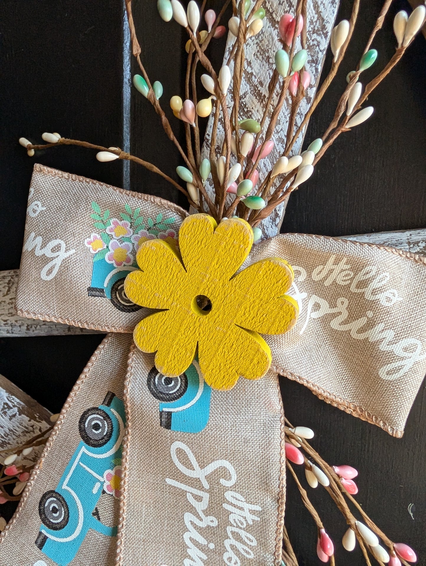 Rustic Wooden Star Door Hanger, Spring & Easter Farmhouse Decor