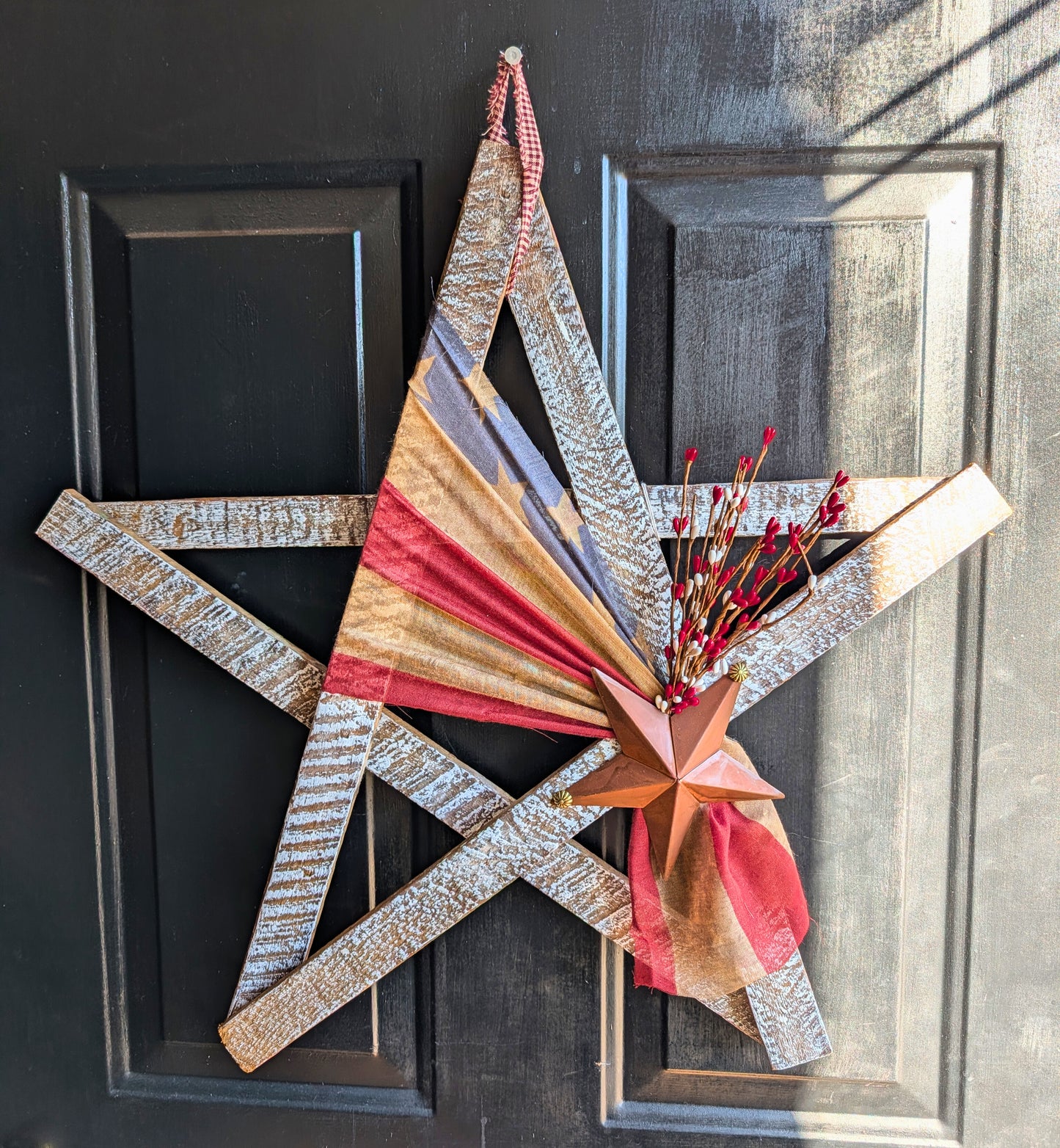 Handcrafted Amish Wooden Barn Star | Americana Patriotic Farmhouse Wall Decor