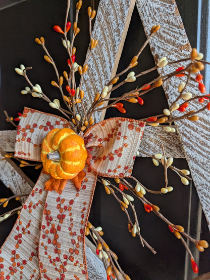 Amish Made Wooden Fall Star | Rustic Farmhouse Door Decor