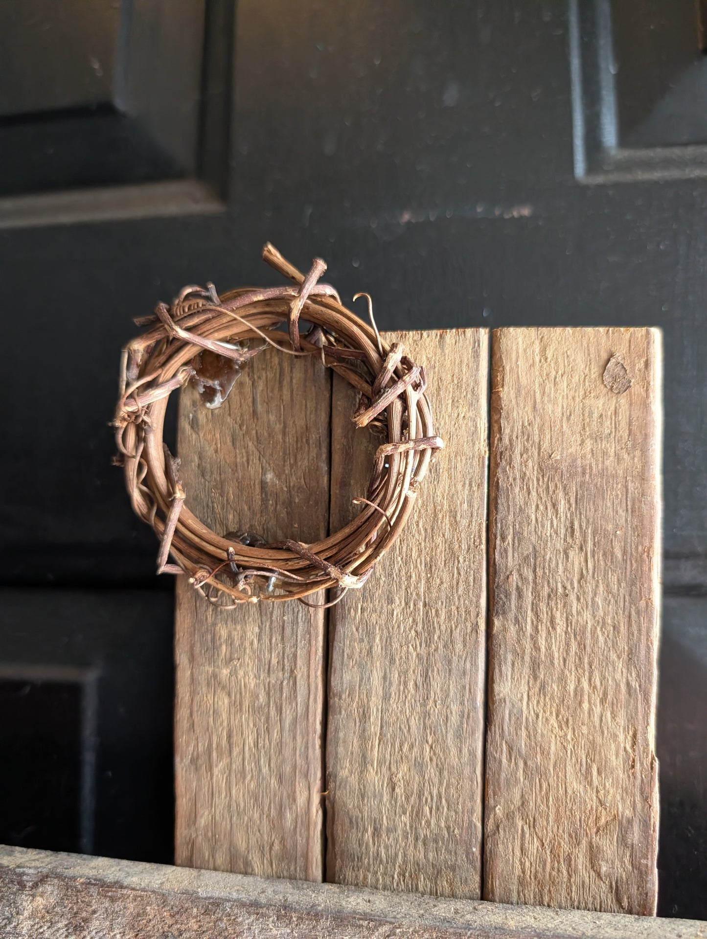 Amish Made Wooden "He is risen" Cross Decor | Wood Lathe Cross | Rustic Farmhouse Christian Home Decor | White or Natural Wood